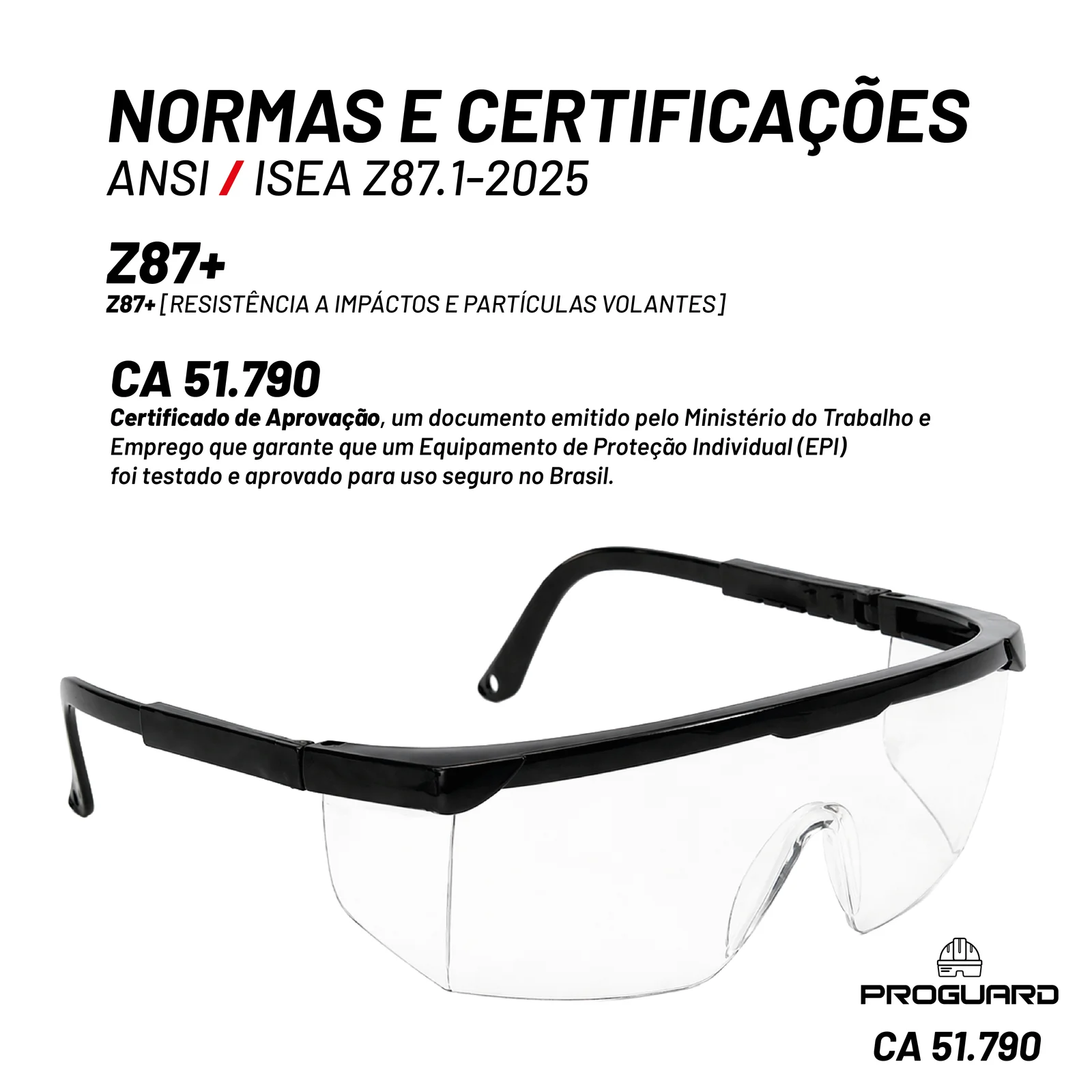 PROGUARD - Óculos de Proteção Aba Lateral Incolor COUGAR - Vista Lateral